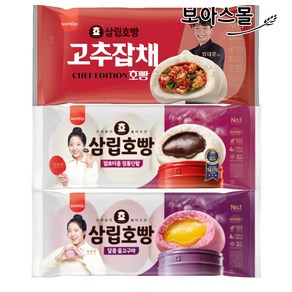 삼립호빵 고추잡채 호빵 1봉 + 단팥 호빵 1봉 + 꿀고구마 호빵 1봉, 3개, 300g