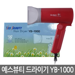 예스뷰티 접이식 전문가용 고급 헤어 드라이어, 레드, YB-1000