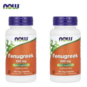 NOW Foods Fenugeek 500mg 100캡슐 2개, 100정