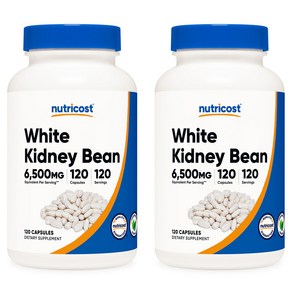 뉴트리코스트 White Kidney Beans 흰 강낭콩 650mg 120캡슐 2팩, 2개, 120정