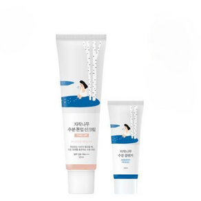 라운드랩 자작나무 수분 톤업 선크림 50ml + 클렌저 20ml, 1개
