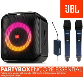 JBL ENCORE ESSENTIAL+BEMAX J942HH 파티박스 무선마이크 블루투스 스피커 충전식앰프 시스템 셋트, 앙코르에센셜+무선마이크