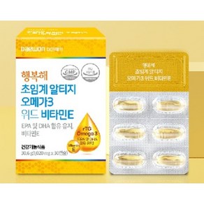 [대원제약] 행복해 초임계 알티지 오메가3 위드 비타민 E(30일분), 1개, 30정