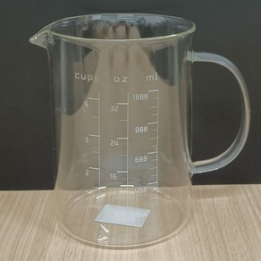 마카 내열유리 계량컵 베이킹 눈금 비커, 1000ml, 투명