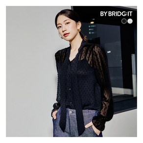 [바이브리짓] ○ 25SS 도트 시스루 타이 블라우스 2종(+이너 2종)