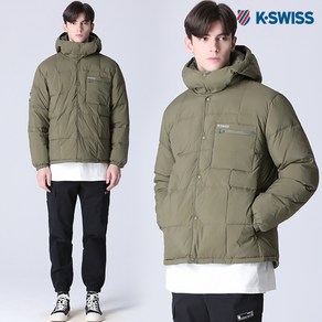 [케이스위스(K-SWISS)] 덕다운 버튼 미드 경량 패딩 점퍼