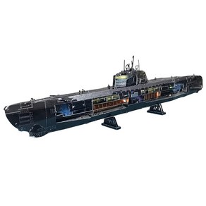 [알꿀밤-메탈퍼즐-밀리터리] 탱크 전투기 헬기 시리즈, 독일 U-boat 잠수함-컬러, 1개