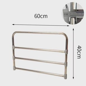 2층침대 안전 가드 추락 낙상방지 기숙사 쌍둥이 침대 칸막이 펜스 손잡이, 1 세트, 스테인레스 스틸 침대 난간 60x40 cm