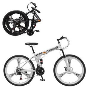MTB자전거 접이식자전거 산악자전거 입문용 출퇴근 24 26인치, 삼각휠, 화이트블랙