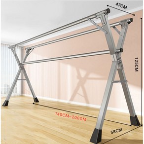 이불건조대 패딩 실내 빨래 널기 특대형 LW X자형 이동가능 대용량 간편보관, 실버