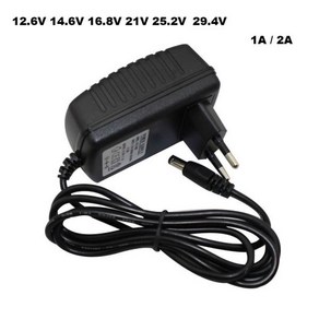 25.2V 1A 1000MA DC 리튬 충전기 리튬 이온 벽 6S 21.6V 22.2V 1A 24V 7S 24V 29.4V 1A 5S 21V 2A 4S 16.8V 3S 12.6, EU, 3S 12.6V 1A, 1개