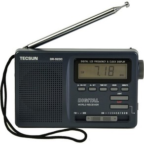 TECSUN DR 920C 디지털 FM MW SW 월드밴드 라디오 블랙컬러