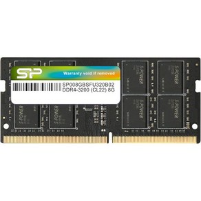 실리콘파워 DDR4 8GB 3200MHz PC425600 CL22 SODIMM 260핀 1.2V NonECC 노트북 RAM 컴퓨터 메모리, 1개