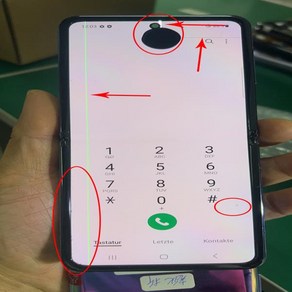 삼성 Z 플립 4G LCD 디스플레이 터치 스크린 어셈블리 삼성 Z 플립 4G SMF700 스크린용 결함 LCD, 7 카키, 1개