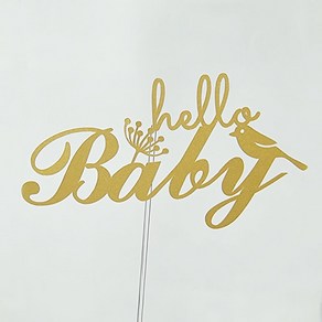 루아룰루 아기 케이크토퍼 베이비샤워 hello baby, 1개