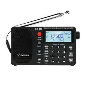 카세트라디오 QODOSEN DX-286 휴대용 라디오 AM FM LW SW 디지털 월드 풀 밴드 라디오 tef6686 자동차 칩 포함, 01 DX-286 with battey, 01 CHINA