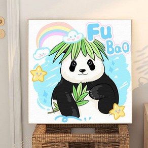 Sealang 판다 DIY 명화 그리기 diy 그림 panda 튤립 유화 세트 30*30 u35HZ1, 40*40 cm, Panda-C, 1개