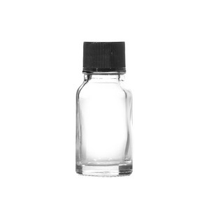 투명 유리병 검정 단마개 10ml, 1개