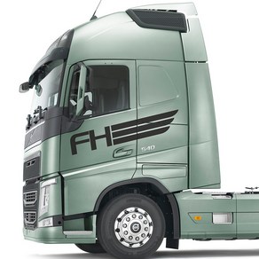 볼보 대형 트럭 스티커FH Wing decal 한대분, 1개, 블랙