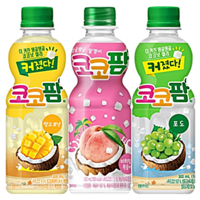 [해태]코코팜 300ml 포도/망고/복숭아 각8펫씩 총24펫 세트 커졋다 코코팜 페트 더커진 코코넛 젤리, 1세트