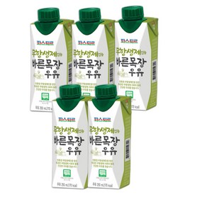 파스퇴르 무항생제인증 바른목장우유250ml(5팩), 250ml, 5개