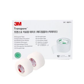 3M 쓰리엠 의료용 테이프 트랜스포 1527-1 2.5cmX9.1m 1팩 12롤X3개, 3개