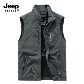 JEEP SPIRIT 정품 아웃도어 조끼 낚시 조끼 등산 조끼 작업 조끼7003+양말 증정, 다크그레이