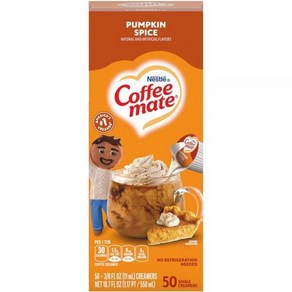 Nestle Pumpkin Spice Coffee-mate 액체 커피 크리머 1인용 통 - 계절별 맛 10.9ml(0.37온스) (50개 팩)