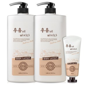 우유에빠지다 산양유 밀크 바디로션 대용량 1000ml 2개+ 핸드크림 60ml, 2개, 1L