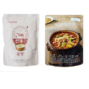 피코크 한우 사골 곰탕 500g 2봉 + 피코크 피코크 차돌 된장찌개 500g 2봉 세트, 2개