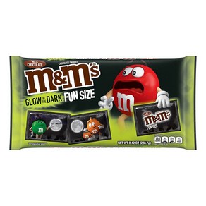 M&M's 엠앤엠 할로윈 엠엔엠 야광 밀크 초콜릿 소형 팩 초코 맛 238.7g Milk Chocolate Fun Size, 1개