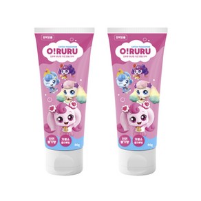 캐치티니핑 ORURU 키즈 덴탈 치약 80g [2세트] 충치예방 저불소 천연딸기향, 2개, 80ml