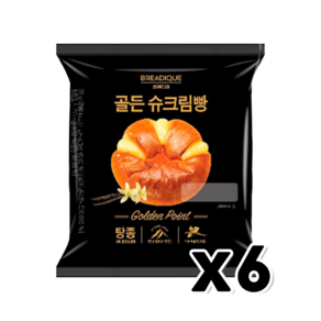 브레디크 골든슈크림빵 베이커리간식 98g x 6개