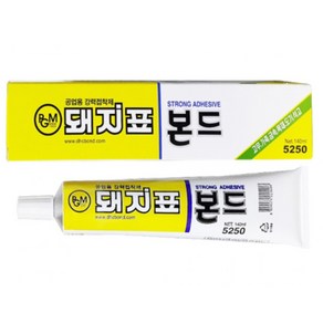 돼지표 공업용 강력 접착제 140ml 노란 돼지본드 순간접착제