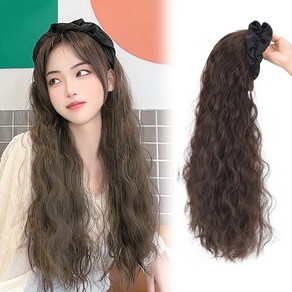 하이유니 히피펌 프릴주름곱창 헤어 밴드 머리띠 가발 55cm