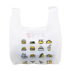[ILYONG] 배달용 비닐봉투 대 380x580x240mm 500매 이모티콘 16종
