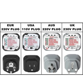 전원 콘센트 소켓 테스터 AST01 EU 미국 영국 AU 플러그 RCD GFCI 테스트 콘센트 검출기 그라운드 제로 라인 플러그 극성 위상 검사, 1개