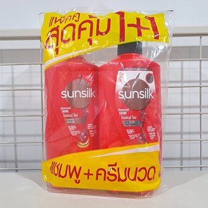 태국 썬실크(Sunsilk) 샴푸1통+컨디셔너1통 세트상품 레드색 Diamond Shine, 1개, 625ml