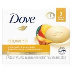 Dove 빛나는 망고 버터 & 아몬드 버터 3개 89.9g(3.5oz) 바 순중량 269.9g(9.5oz)