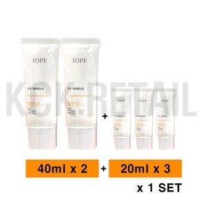 아이오페 유브이 쉴드 선 프로텍터 선크림 SPF50+ PA++++, 140ml, 1세트