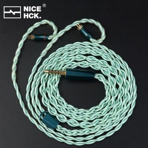 N5005케이블 호환 NiceHCK FouMix 플래그십 이어폰 4 원 합금 업그레이드 IEM Youth M5 Olina용 2.5 MMCX N5005 핀, 7) 3.5mm 0.78mm Cyan, 1개