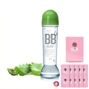 [디쓰원] 에이스 BB 비비 알로에 150ml 은은한 향과 강한 끈적임과 높은 밀도의 수용성 바디 마사지젤 + 노크 미 웜 마사지젤 4ml x 10P, 1개