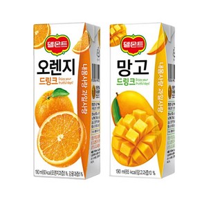 [블루존] 델몬트 오렌지23팩+망고23팩 세트, 96개, 190ml