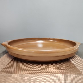 경산세라믹 자연유 만능구이판 업소용 식당용 전골 곱창 불고기판, 황토색, 22cm, 1개