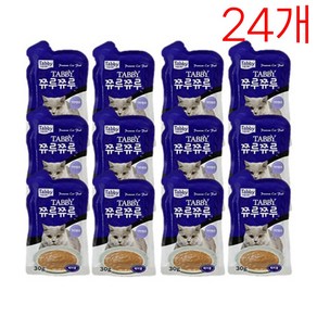 테비 전연령 고양이 영양 간식 파우치, 24팩, 30g, 헤어볼