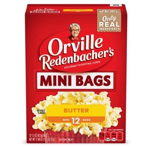 [미국직배송]오빌레덴바커 버터 팝콘 미니백 12팩x42.5g Oville Redenbache's Butte Popcon Mini Bags, 42.5g, 12개