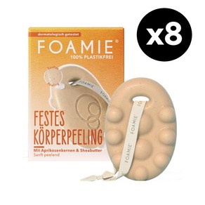 FOAMIE 고체 비건비누 3in1 시어버터 살구향 80g x8개 바디바 세안용 샴푸 겸용가능 보습각질케어 수영비누