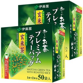 일본 직송 대용량 이토엔 오이차 프리미엄 티백 우지 말차들이 현미차 50백입×2상자, 50개입, 2개
