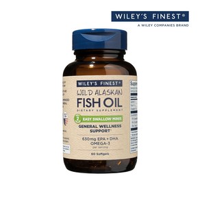 윌리스 파이니스트 자연산 알래스카 피쉬오일 미니 소프트젤 450mg 60정/Wiley's Finest Easy Swallow Mini, 1개, 60정