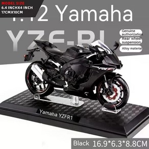 야마하 YZF-R6 1/12 오토바이 바이크 다이캐스트 모델 모형 피규어, BLACK